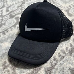 Nike Black Cap with White Swoosh